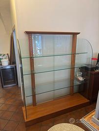 Vetrina libreria in legno tipo ciliegio