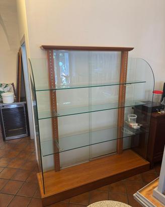 Vetrina libreria in legno tipo ciliegio