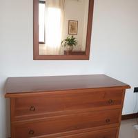 Comò 3 casetti con specchiera in legno - ottime