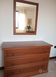 Comò 3 casetti con specchiera in legno - ottime