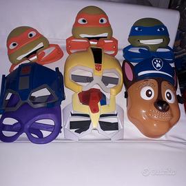 Maschere carnevale Paw Patrol e Transformer Ninja