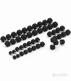 Manubri pesi esagonali set  2,5-25 kg totale 320 k