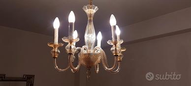 Lampadario di Murano firmato De Majo 6 luci