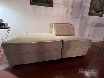 Poltrona/puffo beige