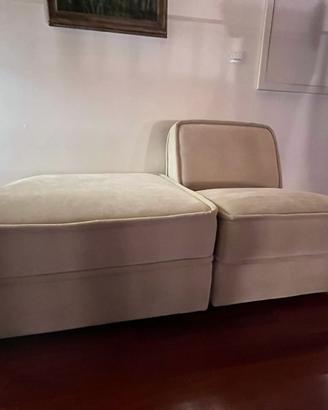 Poltrona/puffo beige
