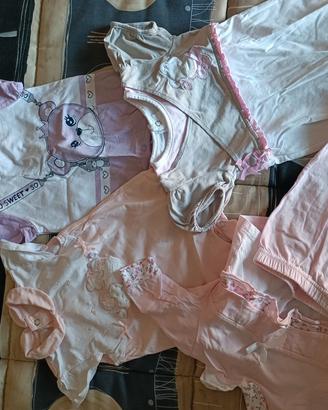 3 pagliaccetti e un completo neonata 1/3 mesi 