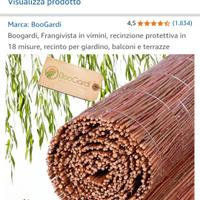 Recinzione in vimini per balcone e giardino