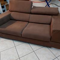 2 divani tre posti marrone simil pelle