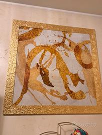 Due quadri tela con cordice dorata