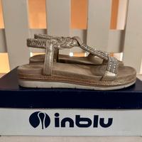 Sandali Inblu 36 platino con pietre brillanti