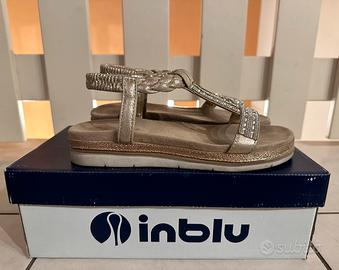 Sandali Inblu 36 platino con pietre brillanti