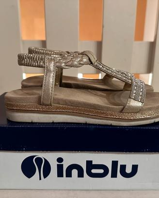 Sandali Inblu 36 platino con pietre brillanti