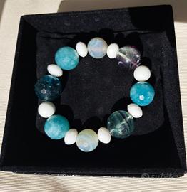 Bracciale elastico artigianale pietre dure 