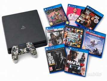 Bundle PlayStation 4 Slim + 8 Giochi + Controller 
