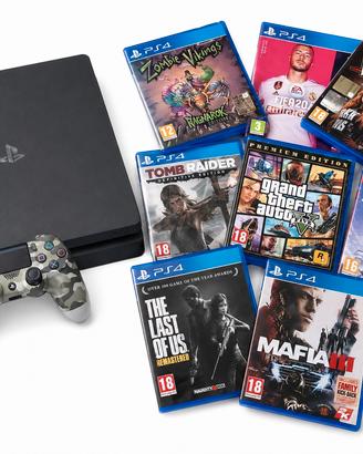 Bundle PlayStation 4 Slim + 8 Giochi + Controller 