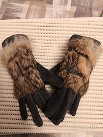 Guanti Invernali in Vera Pelle Scamosciata e Pelli