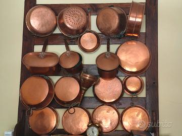 Set di pentole rame completo anni 70 