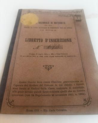 Librerto nazionale di maternita primi del 900