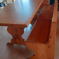 Tavolo legno con cassapanca apribile