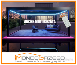 Pergola bioclimatica bianca, antracite motorizzata