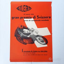 Poster Gilera 22 agosto 1954 premio di Svizzera