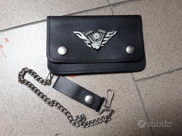 portafoglio bikers in pelle 