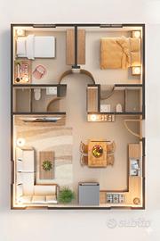 Trilocale con doppi servizi in Saragozza