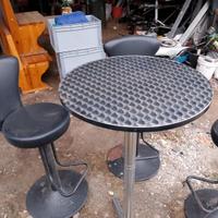 TAVOLO-ALTO-TONDO+5 SGABELLI