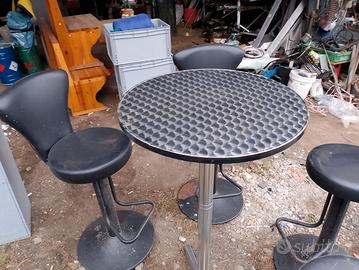 TAVOLO-ALTO-TONDO+5 SGABELLI