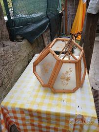 5/6 LAMPADARI RUSTICI LEGNO E VETRO