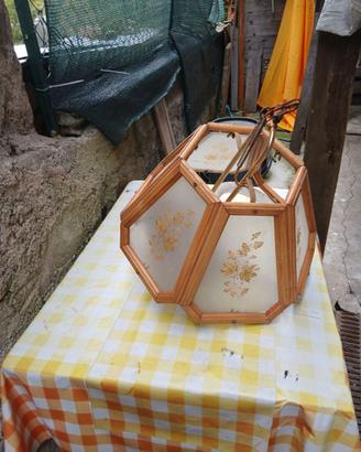 5/6 LAMPADARI RUSTICI LEGNO E VETRO
