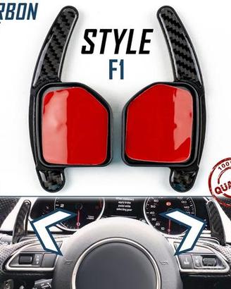 2 PALETTE Cambio al Volante PER AUDI Leve carbonio