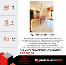 Appartamento con 2 camere,posto auto e cantina