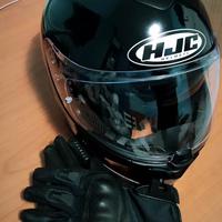 Casco HJC integrale + doppia visiera e guanti