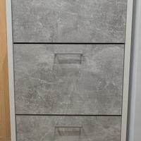 Madia e scarpiera - Bianco e grigio cemento