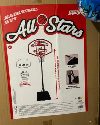 Piantana basket per bambini regolabile
