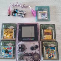 Nintendo GameBoy Color Trasparente+ giochi e luce 