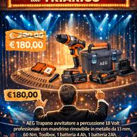 Trapano Avvitatore Percussione 18 Volt con 2 batte