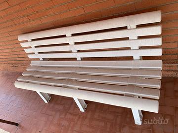 panca giardino + fioriere in plastica resistente