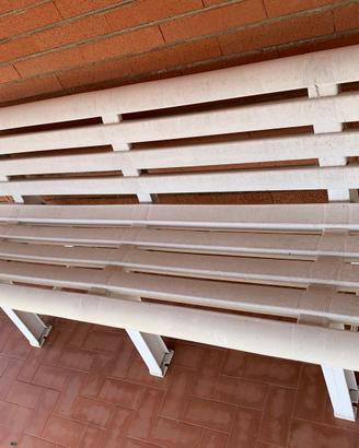 panca giardino + fioriere in plastica resistente