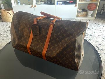 Borsa da viaggio Louis Vuitton Keepall 55 in tela