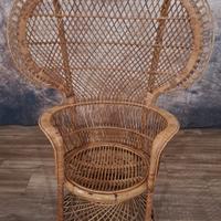 Sedia pavone in rattan