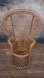 Sedia pavone in rattan