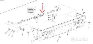 615201 supporto staffa paraurti post porter quargo