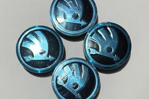 4 Coprimozzi Originali Skoda 56mm - Pari al Nuovo