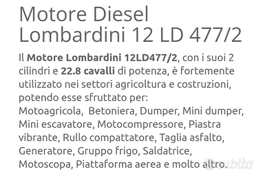 Motore pompa lombardini