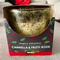 Candela Natale cannella e frutti rossi nuova