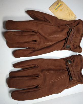 Guanti Docksteps in pelle marrone. Size 9,5. Nuovi