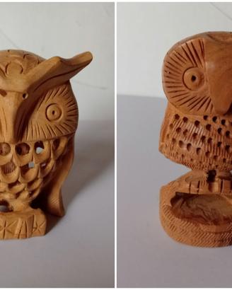 Gufi in legno
