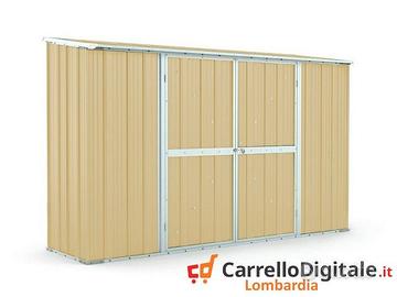 Casetta in lamiera per esterno 307x100cm beige